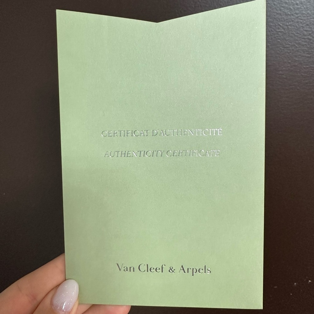Van Cleef & Arpels Authenticity Certificate envelope only new
